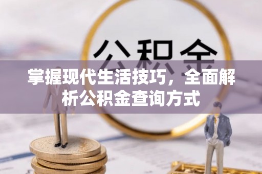 将乐掌握现代生活技巧，全面解析公积金查询方式