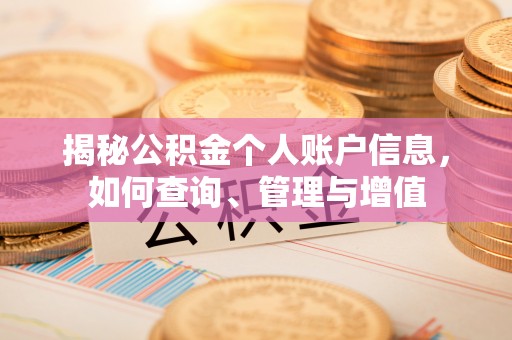 将乐揭秘公积金个人账户信息，如何查询、管理与增值