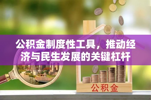 将乐公积金制度性工具，推动经济与民生发展的关键杠杆