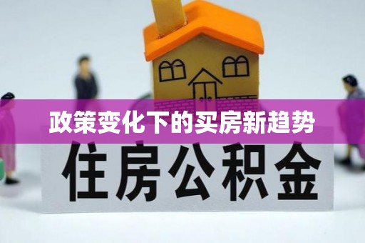 将乐政策变化下的买房新趋势