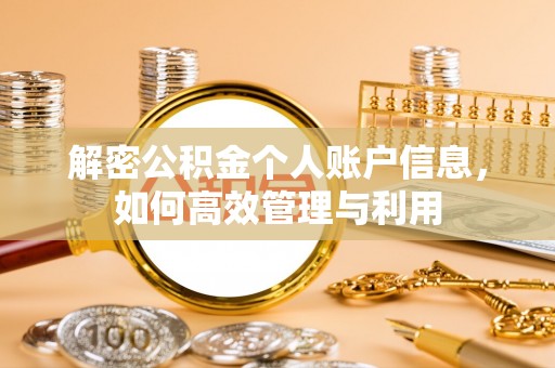 将乐解密公积金个人账户信息，如何高效管理与利用