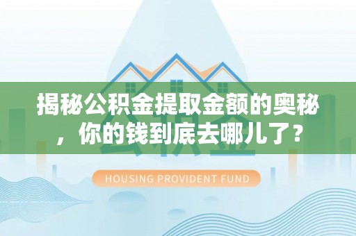 将乐揭秘公积金提取金额的奥秘，你的钱到底去哪儿了？