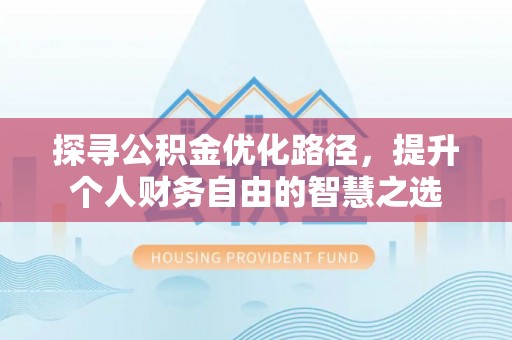 将乐探寻公积金优化路径，提升个人财务自由的智慧之选
