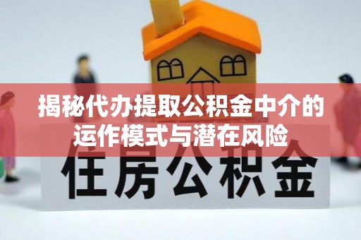 将乐揭秘代办提取公积金中介的运作模式与潜在风险