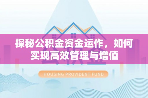 将乐探秘公积金资金运作，如何实现高效管理与增值